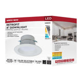 4-in LED Retrofit Downlight Wattage Lumens & CCT Selectable Round White Finish_6