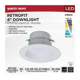 4-in LED Retrofit Downlight Wattage Lumens & CCT Selectable Round White Finish_3