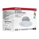 4-in LED Retrofit Downlight Wattage Lumens & CCT Selectable Round White Finish_5