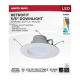 5-6-in LED Retrofit Downlight Wattage Lumens & CCT Selectable Round White Finish_3