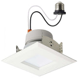 LED Retrofit Downlight Wattage Lumens & CCT Selectable 120v Square White Finish