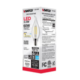 Satco 5.5w CA10 LED 3000K Candelabra Base Dimmable - 60w equiv_1