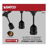 24-ft 120v LED String Lights 12 Socketed Black Cord and Plug Only_1