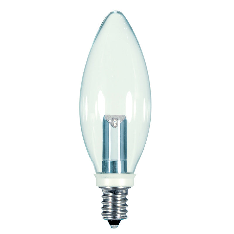 Satco 1w BA9 Candelabra base 2700K Non-Dimmable LED Light Bulb