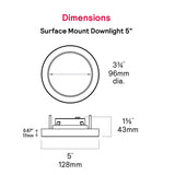 Lightolier 5-in UNV Round LED Surface Mount Downlight Lumen & 5CCT Selectable - BulbAmerica