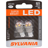 2-PK SYLVANIA ZEVO 921 T-16 W16W White LED Bulb