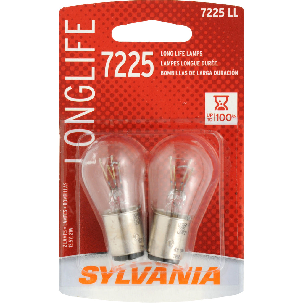 2-PK SYLVANIA 7225 Long Life Automotive Light Bulb