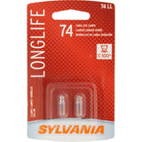 2-PK SYLVANIA 74 Long Life Automotive Light Bulb