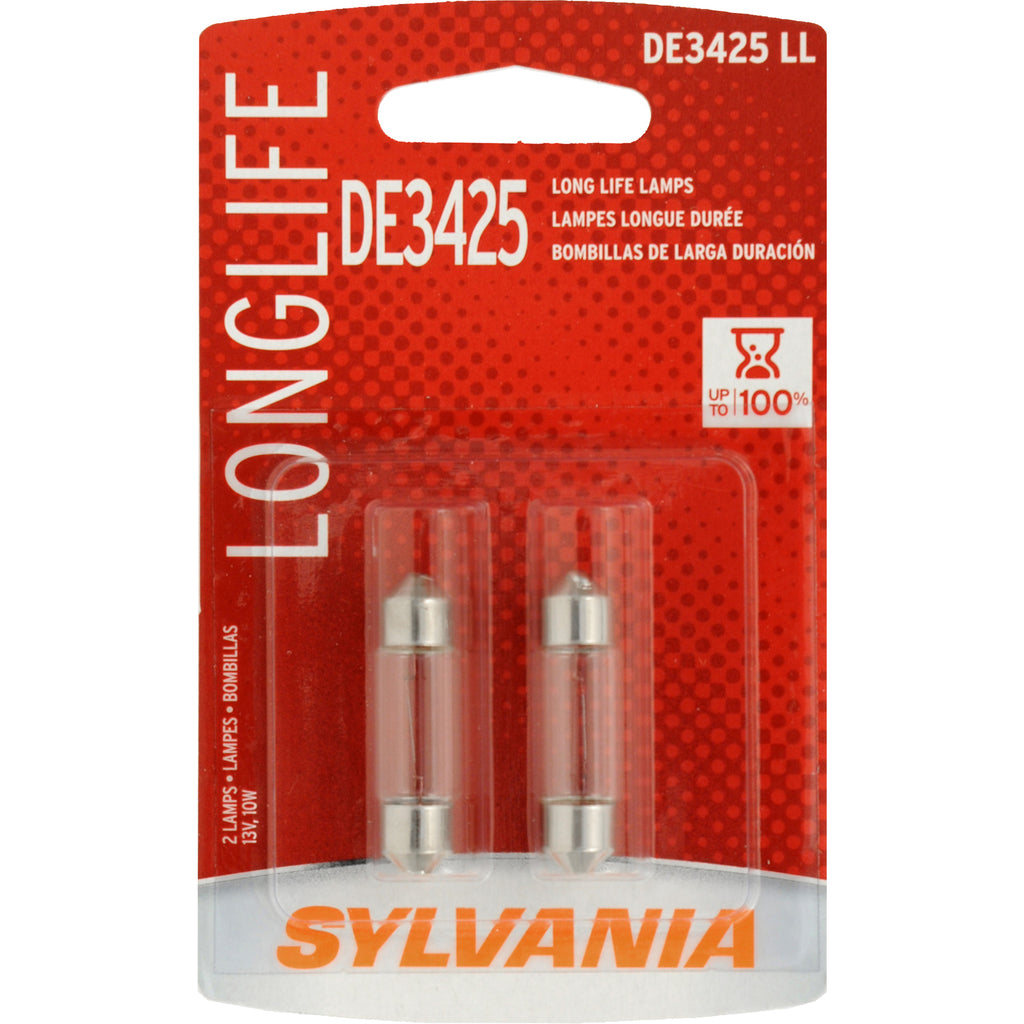 2-PK SYLVANIA DE3425 Long Life Automotive Light Bulb