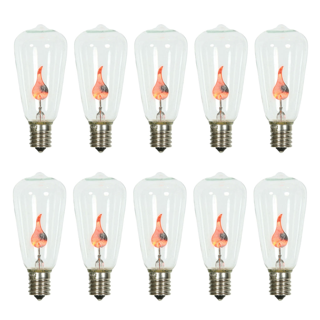 10PK - Vickerman ST40 Clear Flicker Flame E17 Bulb