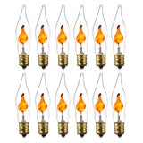 12Pk - SUNLITE 3W Candelabra (E12) Petite Flicker Bulb Clear