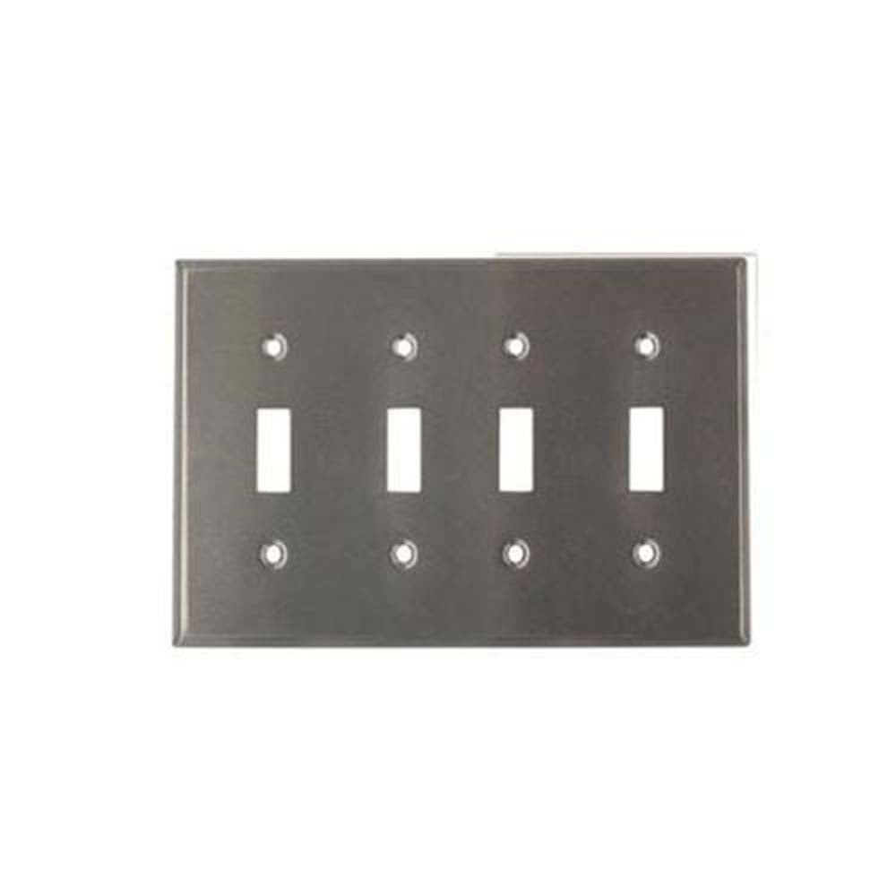 12Pk - SUNLITE 4 Gang Toggle Plate Steel E104S