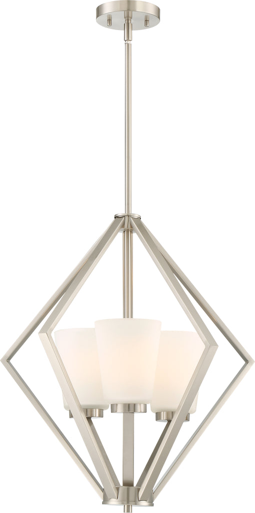 Nome 3-Light Pendants Mounted Pendant Light Fixture in Brushed Nickel Finish