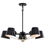 Baxter 5-Light Chandelier Black with Burnished Brass - BulbAmerica