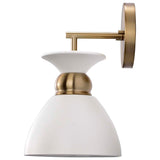 Perkins 1-Light Wall Sconce Matte White with Burnished Brass_1