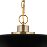 Colony 1-Light Large Pendant Matte Black with Burnished Brass_1