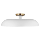 Colony 1-Light Large Semi-Flush Mount Fixture Matte White - BulbAmerica