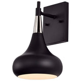 Phoenix 1-Light Wall Sconce Matte Black with Polished Nickel_1