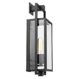 Exhibit Medium Wall Lantern Matte Black w/ Clear Beveled Glass_1