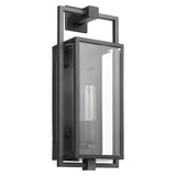 Exhibit Medium Wall Lantern Matte Black w/ Clear Beveled Glass