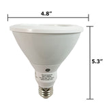 GE 12w PAR38 Dimmable LED Narrow Flood 25 Warm White 2700k Low Glare Light Bulb - BulbAmerica