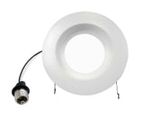 NICOR 5/6in. 878Lm LED Downlight in White w/ Baffle, 3000K Round Recessed Light - BulbAmerica