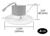 NICOR 5/6in. 878Lm LED Downlight in White w/ Baffle, 3000K Round Recessed Light_3