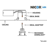 NICOR 2 in. Square LED Downlight with Baffle Trim in Oil-Rubbed Bronze, 3000K_3