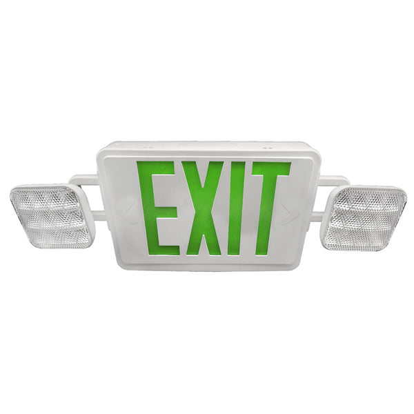 NICOR LED Emergency Exit Sign with Dual Adjustable LED Heads – BulbAmerica