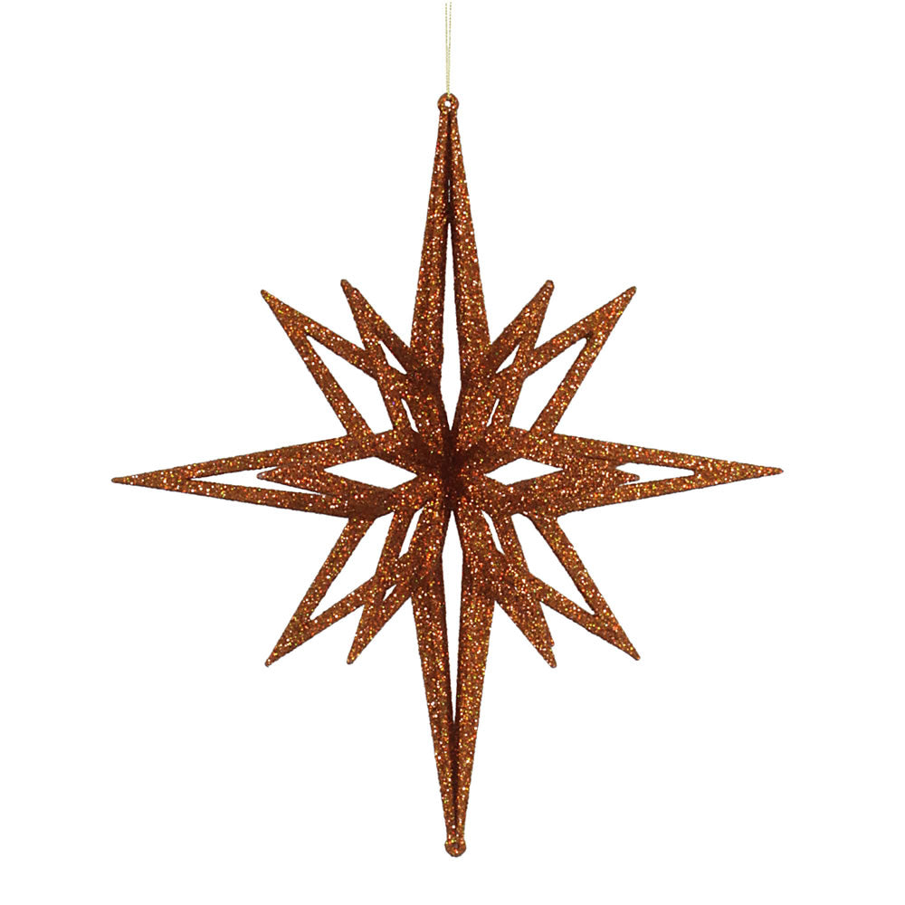 Vickerman 16 in. Copper Glitter Star Christmas Ornament