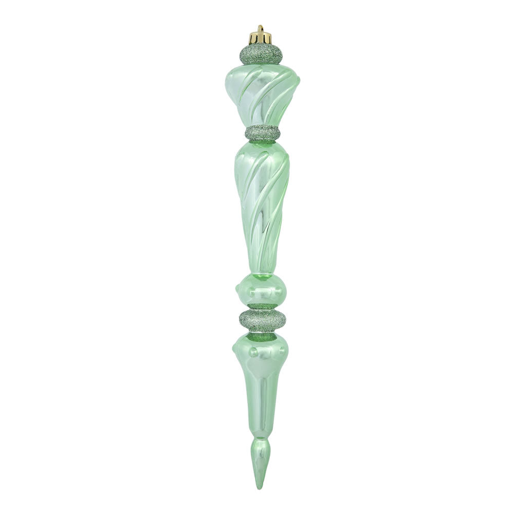 Vickerman 12 in. CELADON Shiny Glitter Drop Christmas Ornament ...