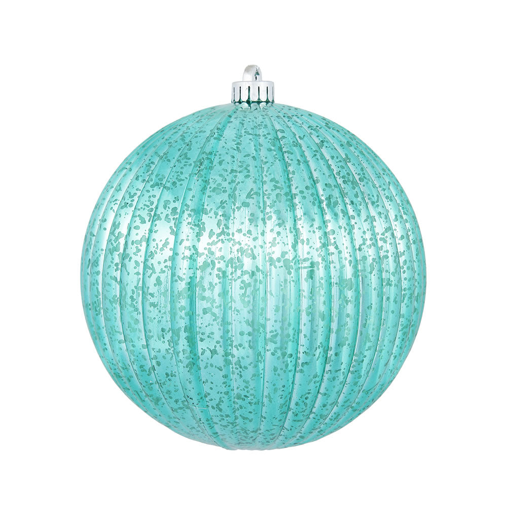 8" Teal Mercury Pumpkin Ball Shatterproof Christmas Ornament