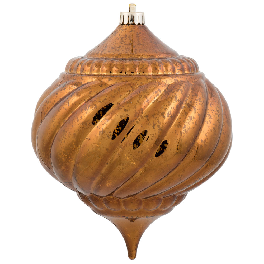 8" Copper Shiny Mercury Onion Shatterproof Christmas Ornament