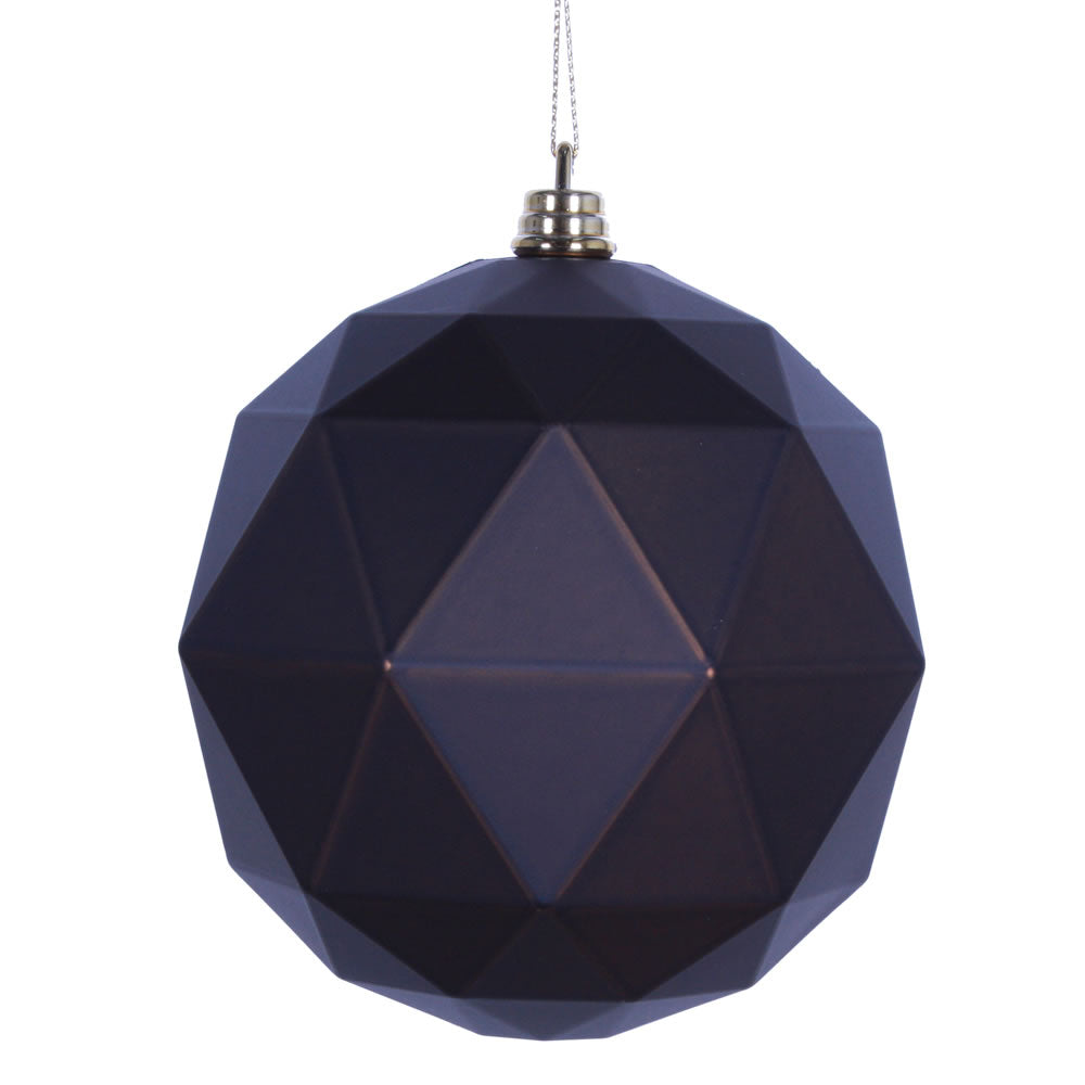 Vickerman 6 in. Chocolate Matte Geometric Ball Christmas Ornament