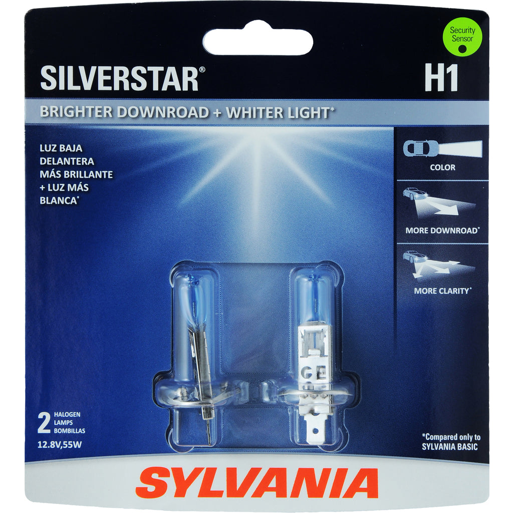2-PK SYLVANIA H1 SilverStar High Performance Halogen Headlight Bulb –  BulbAmerica