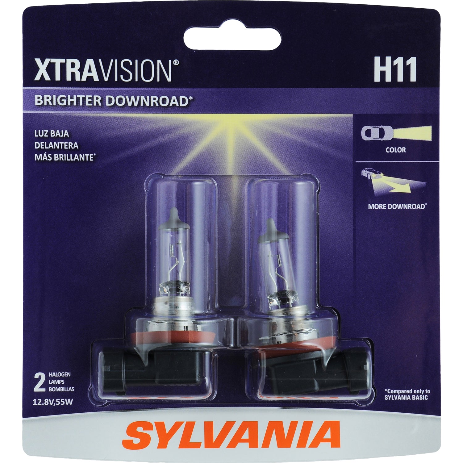 2-PK SYLVANIA H11 XtraVision Halogen Headlight Automotive Bulb – BulbAmerica