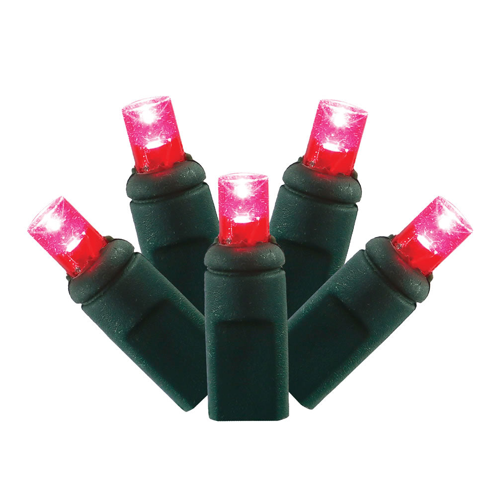 70 Magenta 5mm LED 35 ft. Green Wire Wide Angle Christmas Light Set ...